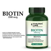 Biotin - 30 Tablets (2500mcg) - ChiltanPure